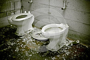 Condemned Broken Toilets