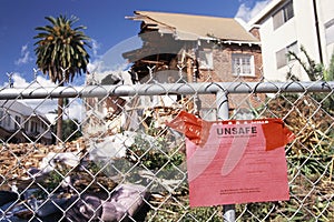 Condemned house destroyed