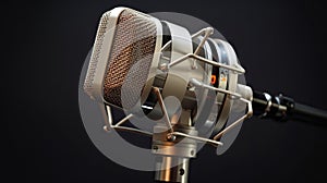A Condencer Mic for studio recording voice. Microphone. Generative Ai