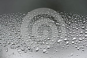 Condensation on glass closeup double glazing water drops