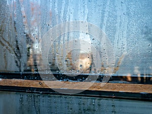Condensation on the window in winter