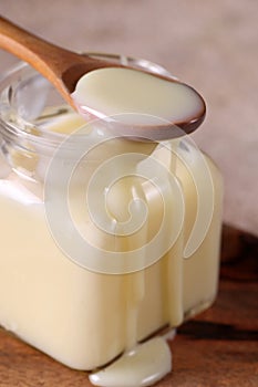 condensed milk sweet topping for desserts and pancakes