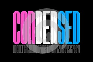 Condensed style modern font