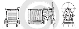 Condenser humid air, vintage engraving