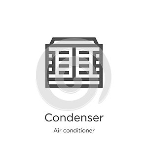 condenser icon vector from air conditioner collection. Thin line condenser outline icon vector illustration. Outline, thin line