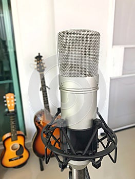 Condenser microphone and acoustic guitar