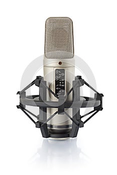 Condenser microphone in holder