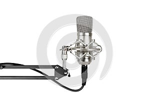 Condenser microphone isolated on white background