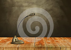 Condenser microphone on woodwalk