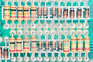 Condensers and Resistor assembly on the circuit board