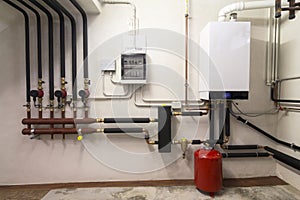 Condensing boiler gas in the boiler room