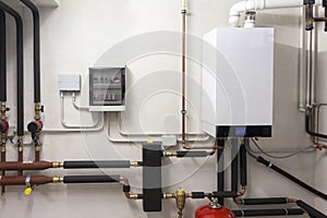 Condensing boiler gas in the boiler room