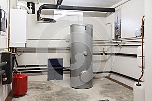 Condensing boiler gas in the boiler room photo