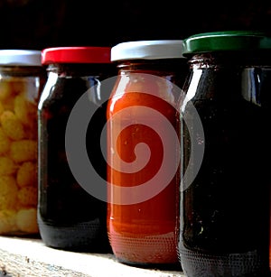 Condiment & jelly jars photo