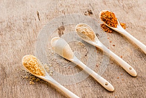Condiments in spoon