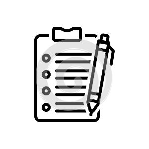 Black line icon for Condition, stipulation and term