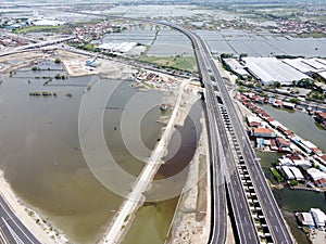 The Condition of Indonesian Infrastructure for the Toll road over the sea on the north coast of Java, Semarang-demak toll road