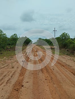 the condition of the road to the oil field in the town of Duri