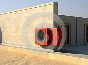 Conditioner industrial ventilation fan heat building compressor unit background home system air