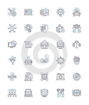 Conditions line icons collection. Ailment, Affliction, Disorder, Syndrome, Illness, Disease, Malady vector and linear