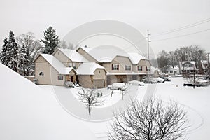 Condo Complex in Winter Snow