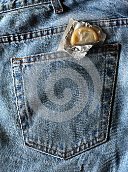 Condom back pocket