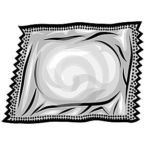 Condom Foil Packaging Illustration Vector