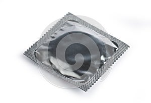 Condom isolated on white.