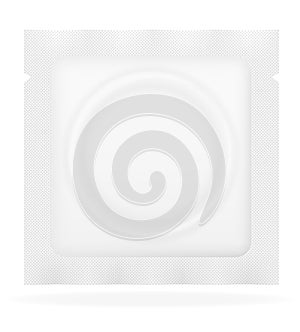 Condom in white package vector illustration