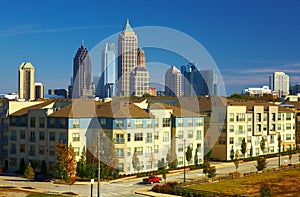 Condominiums against the midtown. Atlanta, GA