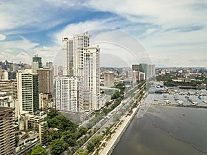 Condominiums lined along Roxas Boulevard, one of the most well known avenues in Metro Manila