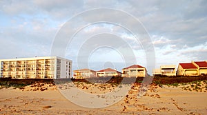 Condominiums and villas along the beach