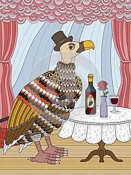 Condor gentleman coloring page