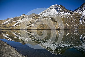 Condoriri Peak and lake in Cordillera Real, Andes, Bolivia