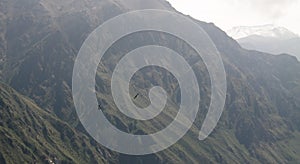 Condors above the Colca canyon at Condor Cross Chivay, Peru