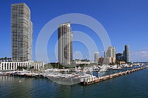 Condos along Miami Beach Marina