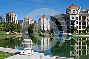 Condos on a Manmade Lagoon