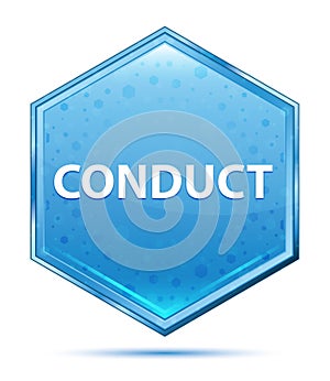 Conduct crystal blue hexagon button