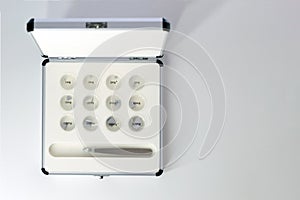 Conducting metrological measurements. Set of weights to measure the weight