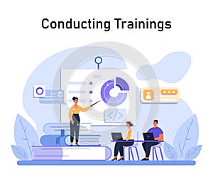Conducting Trainings concept. Flat vector illustration. photo