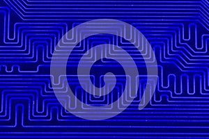 Conductive tracks on the motherboard of Printed Circuit Board close macro