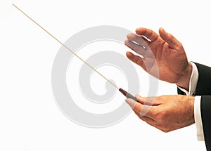 Conductor conducting an orchestra