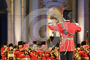 Conductor before military band