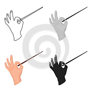 Conductor orchestra icon in cartoon style isolated on white background. Theater symbol stock vector illustration