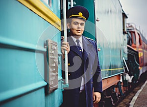 Conductor on a railway station
