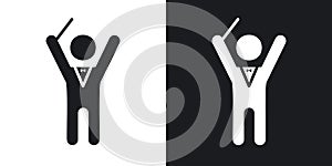 Conductor thin line vector icon set