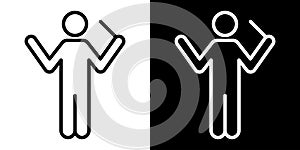 Conductor thin line vector icon set