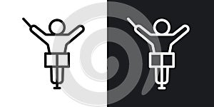 Conductor thin line vector icon set