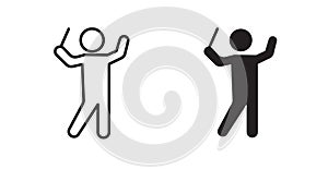 Conductor thin line vector icon set