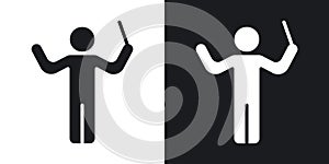 Conductor thin line vector icon set